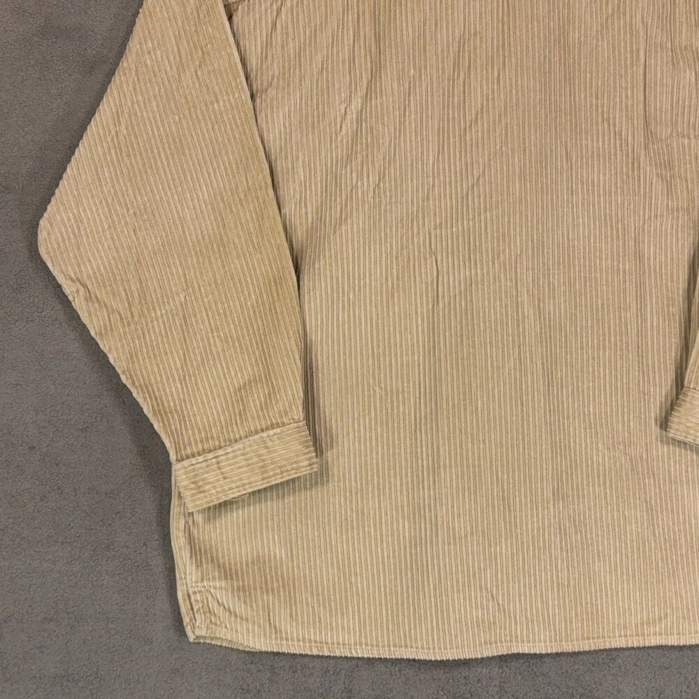 Property Mens Corduroy Zip Up Shirt Jacket Tan Beige Workwear XL Tall XLT Cotton - Picture 10 of 10